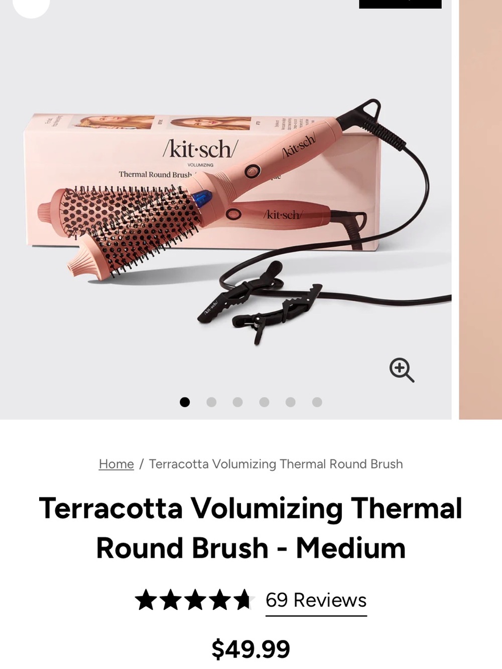 Kitsch Terracotta Pink Volumizing Thermal Round Brush
